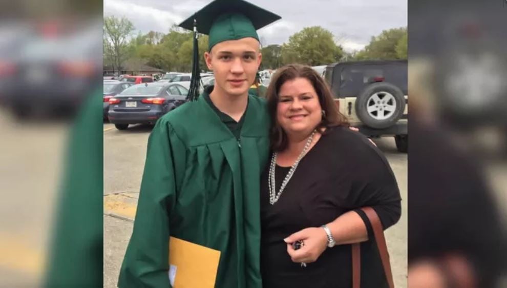 Noah Sharpe and his mother, Melissa Sharpe.