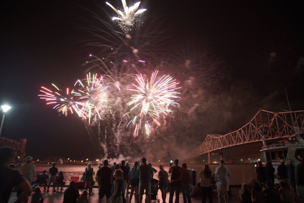 Fireworks over the Atchafalaya