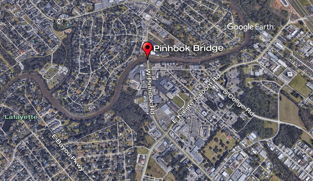 Map of pinhook rd. bridge