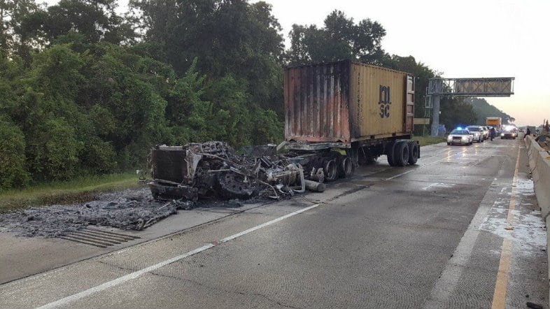 fiery crash in Ascension Parish