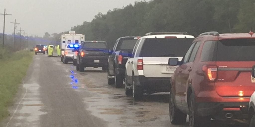 A school bus driver reported to the Cameron Parish Sheriff's Office at 7:13 am that the body was found on the side of the Sweetlake Camp Road Road. (PHOTO: KPLC)