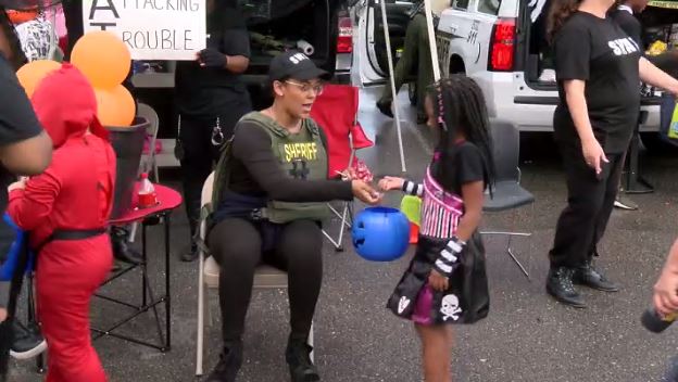 trick-or-treating at Lafayette Renaissance Charter Academy