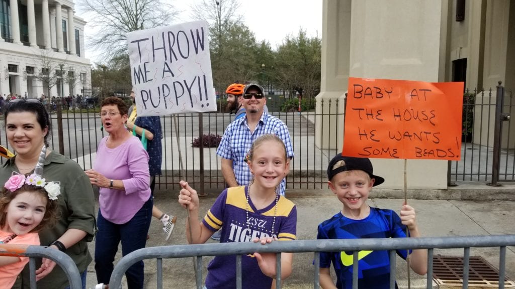 parade crowd at Krewe des Chiens