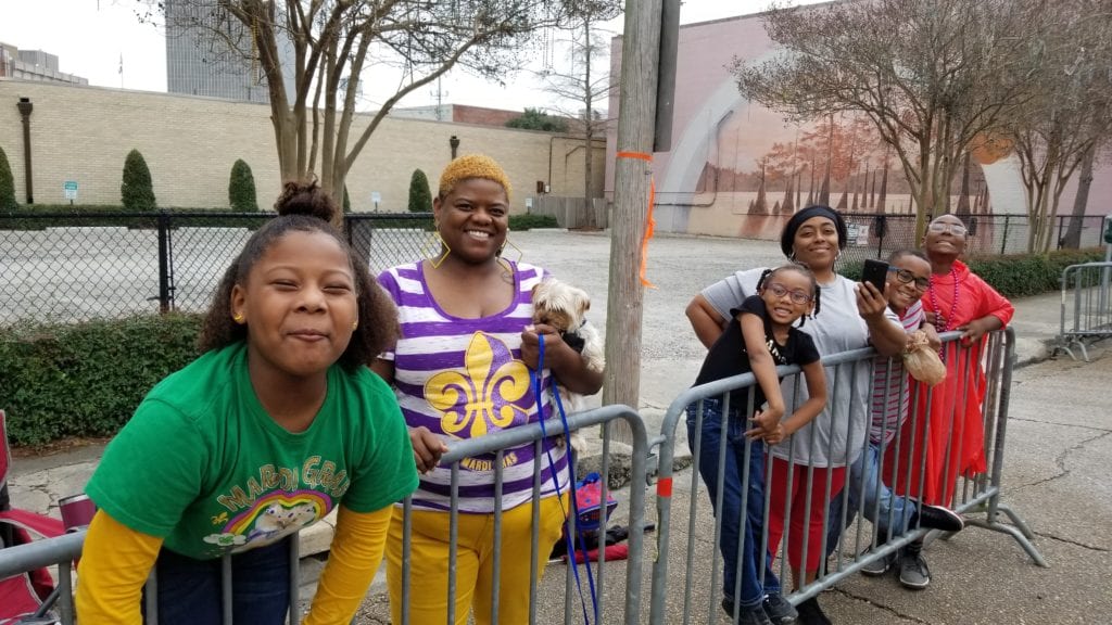 parade crowd at Krewe des Chiens