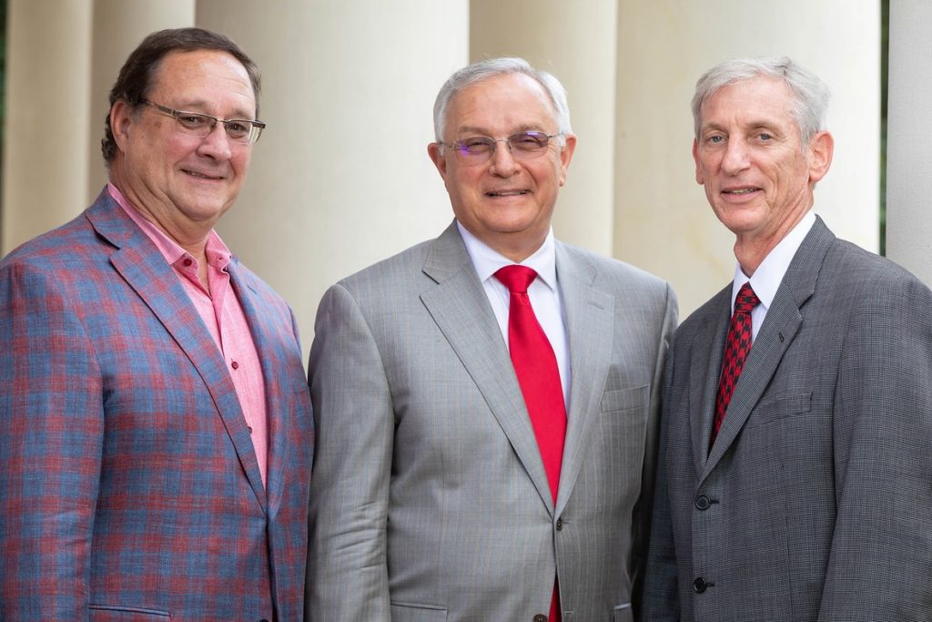 Photo: New officers of the UL Lafayette Foundation board of trustees are, from left: Bryan Hanks, secretary/treasurer; Joseph Giglio, Jr., chairman; and Tommy Kreamer, vice chairman.